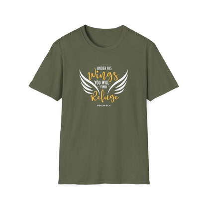 Under His Wings You Will -find Refuge Psalm 91:4 T-Shirt
