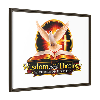 Framed Canvas Print — "Wisdom and Theology" Dove & Bible Wall Art