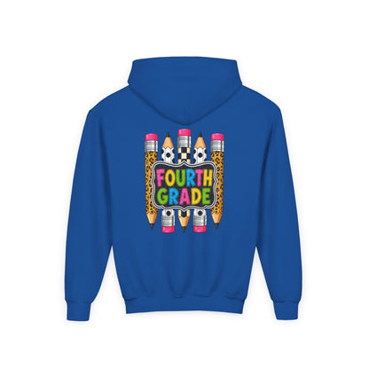 Fourth Grade Kids Hoodie — Colorful Pencil School Sweatshirt