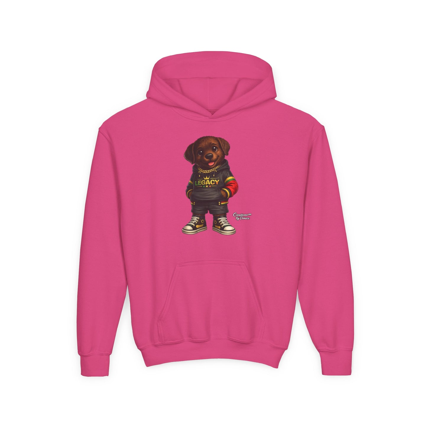 Youth Hoodie — 'Legacy' Streetwear Puppy Graphic Sweatshirt