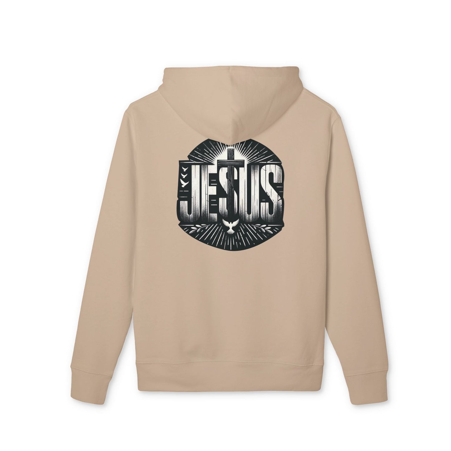 Christian Jesus Graphic Hoodie — Faith Cross & Dove Design