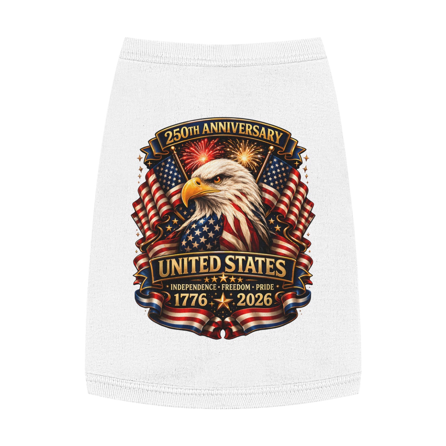 Patriotic Pet Tank — 250th United States Anniversary Eagle (1776–2026)