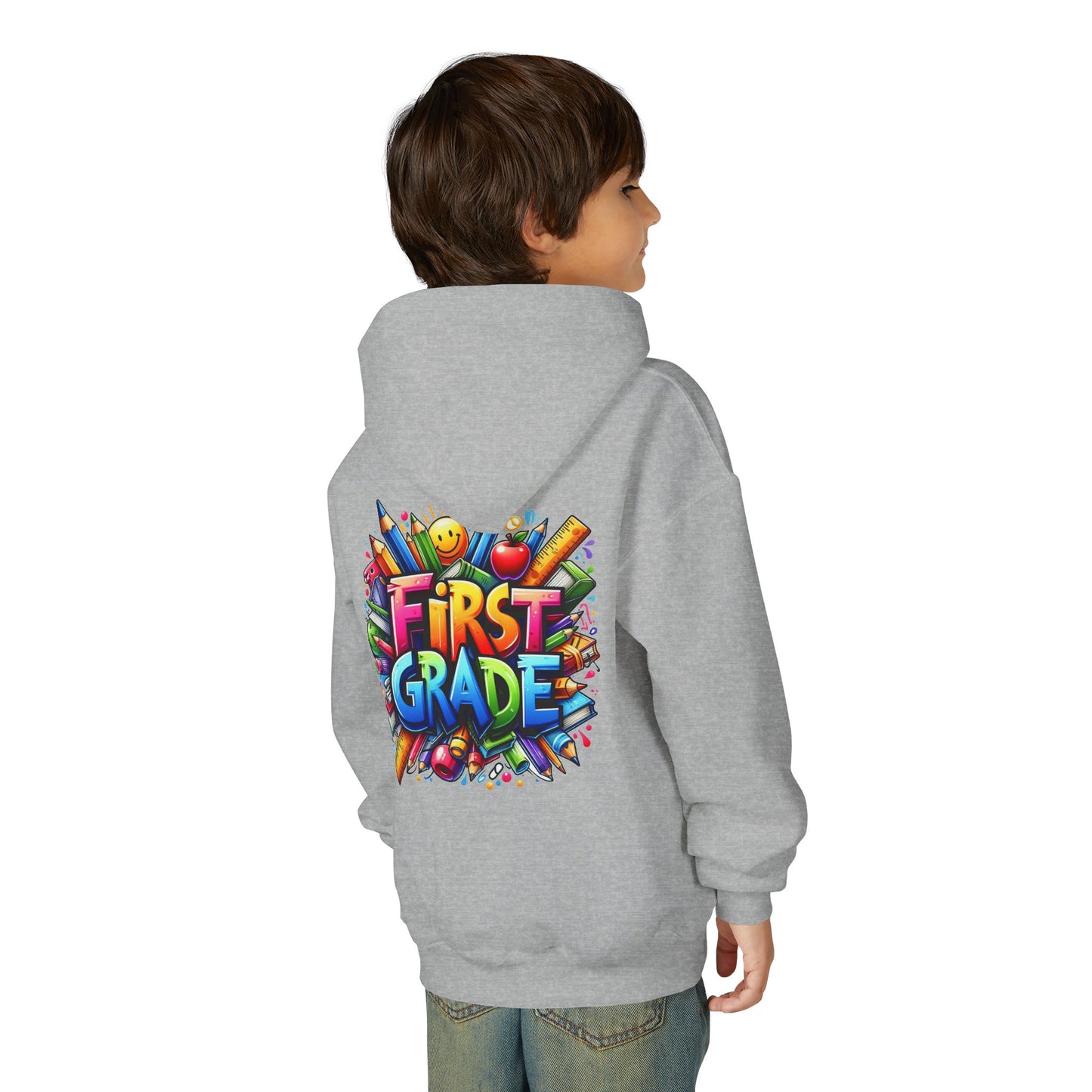 First Grade Kids Hoodie – Colorful Back-to-School Sweatshirt