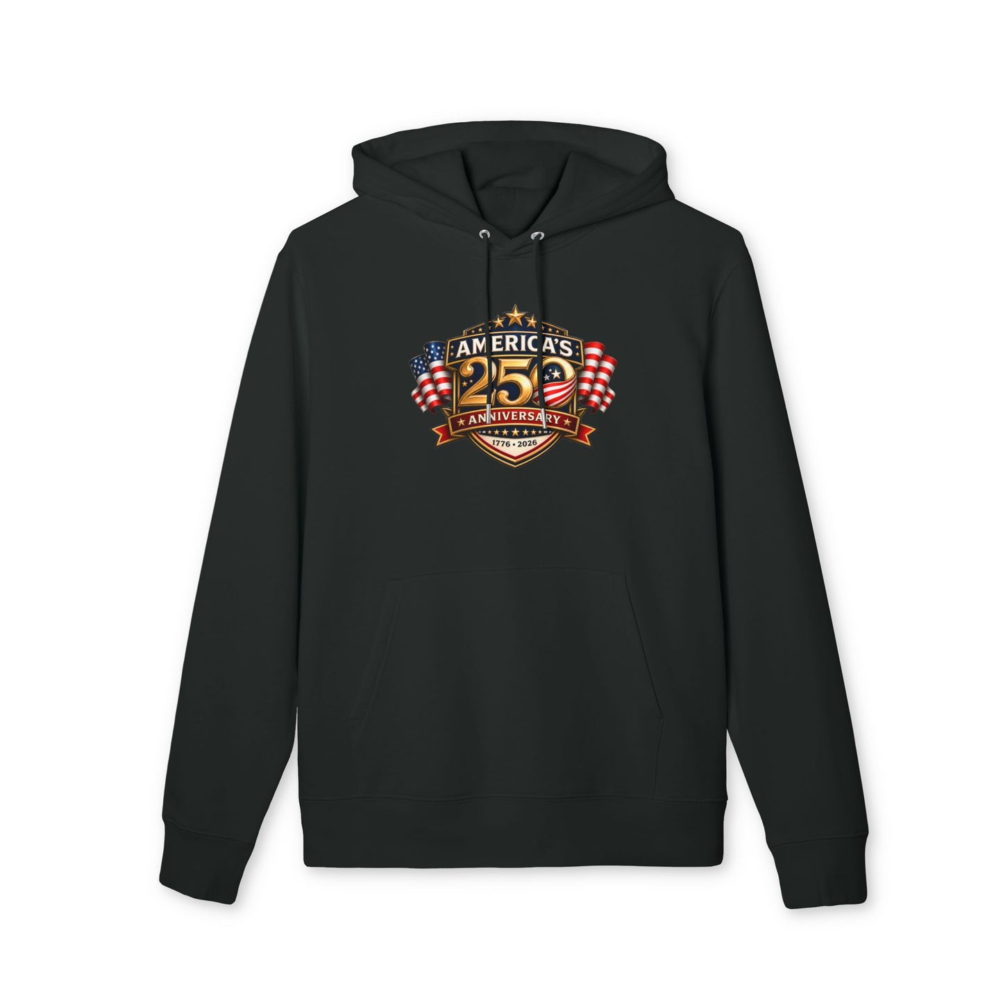 25th Anniversary America Logo Hoodie - Patriotic American Flag Crewneck
