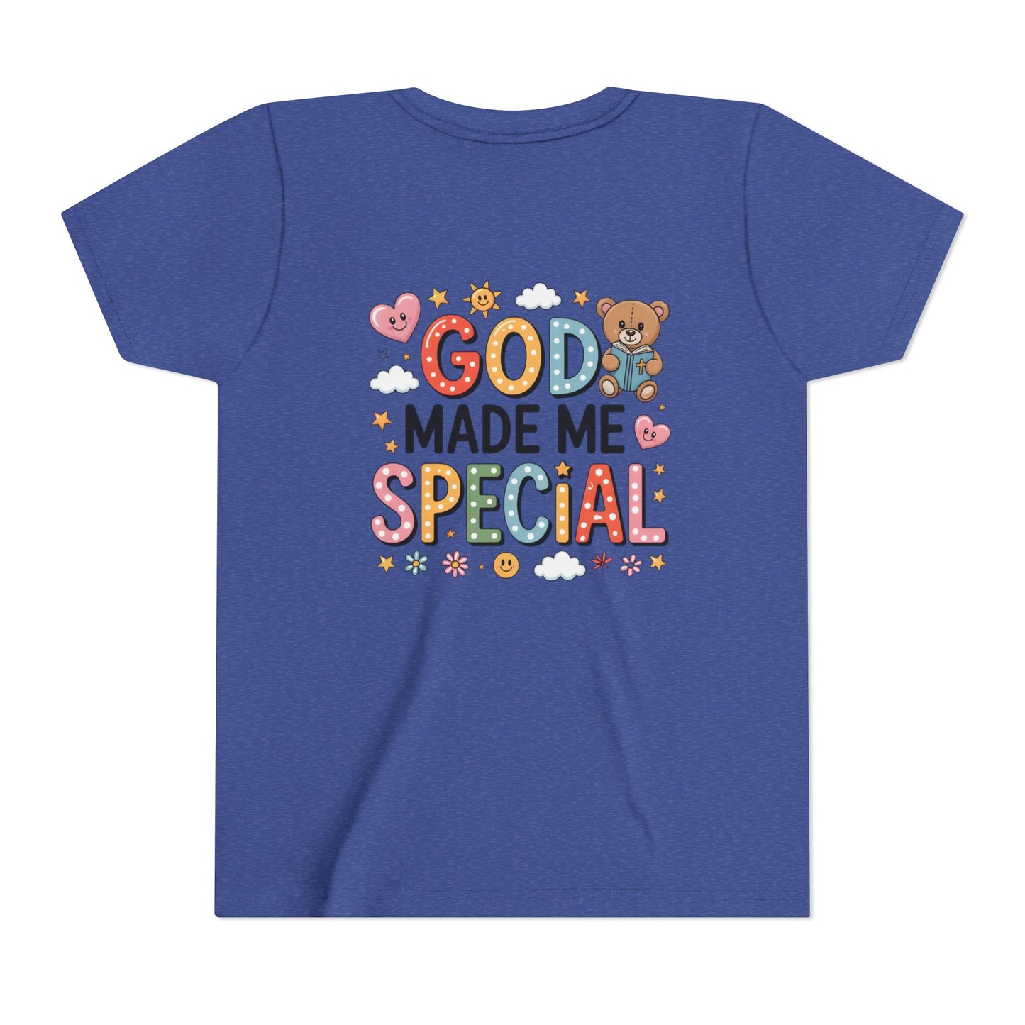 Youth Tee — "God Made Me Special" Cute Christian Kids T-Shirt