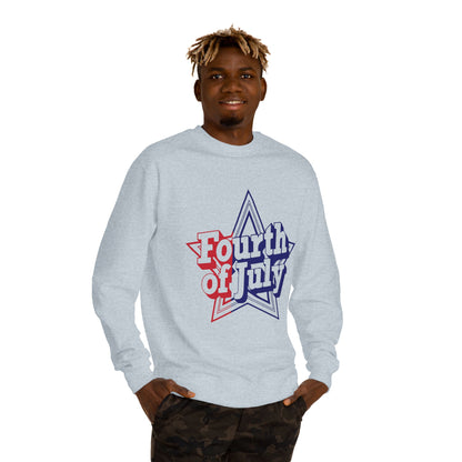 Fourth of July Star Sweatshirt — Patriotic Red White Blue Crewneck