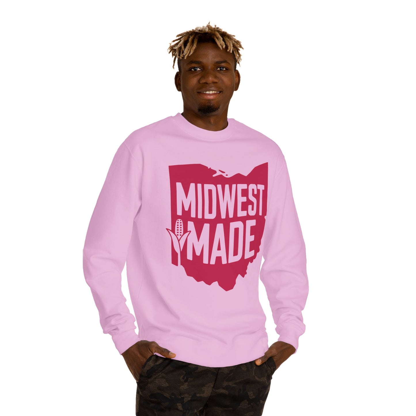 Midwest Made Sweatshirt — Ohio State Outline Corn Graphic Crewneck