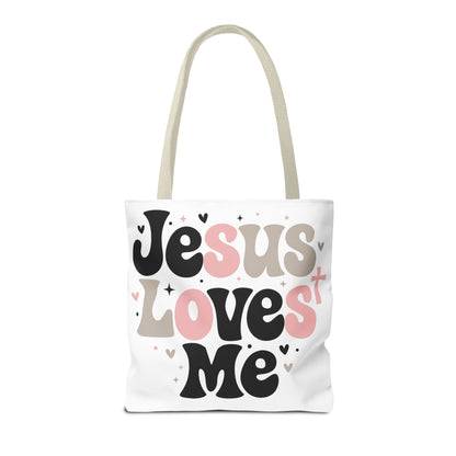 Jesus Loves Me Tote Bag - Faith-Inspired Christian Scripture Canvas Tote