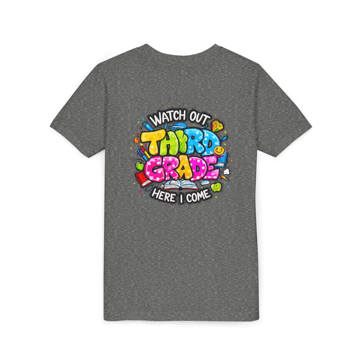 Third Grade Kids T‑Shirt — "Watch Out Third Grade Here I Come" Back-to-School Tee