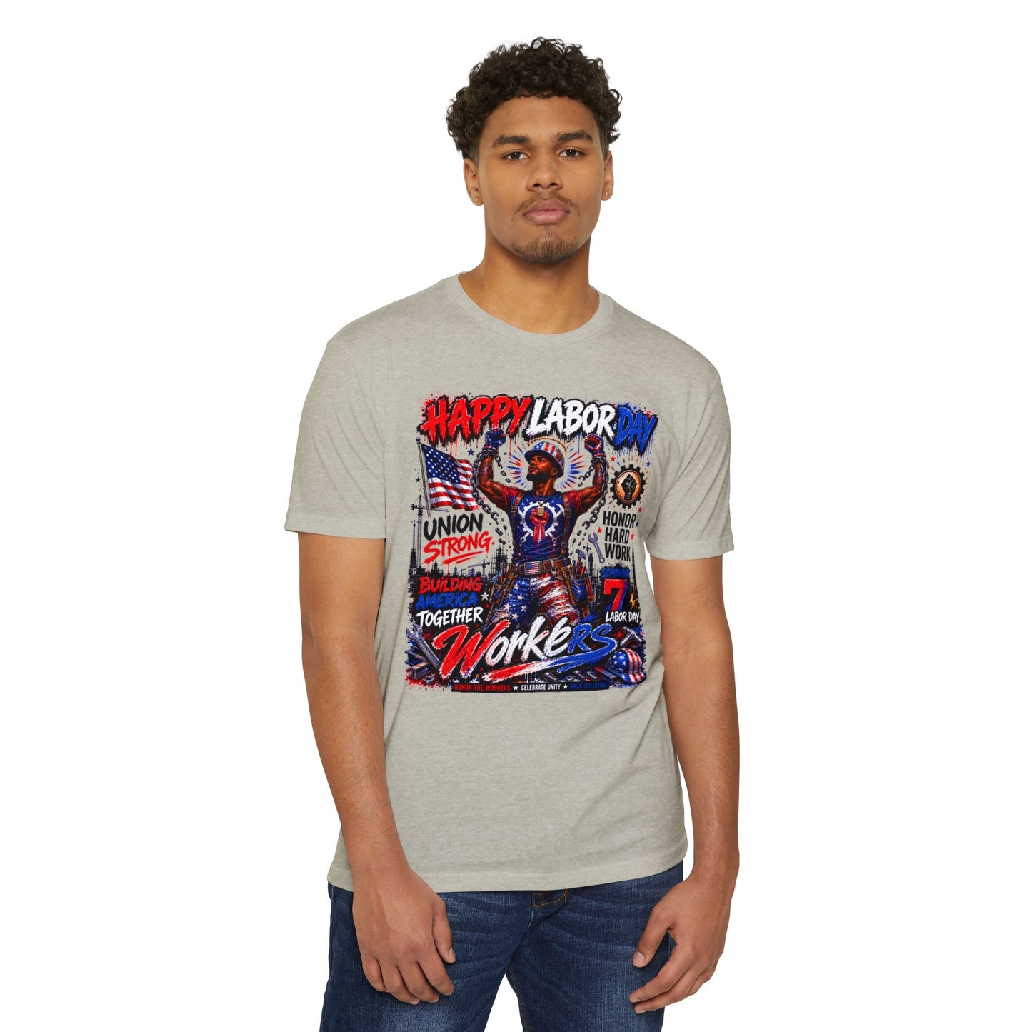 Labor Day Workers T-Shirt – "Happy Labor Day" Union Strong Patriotic Tee
