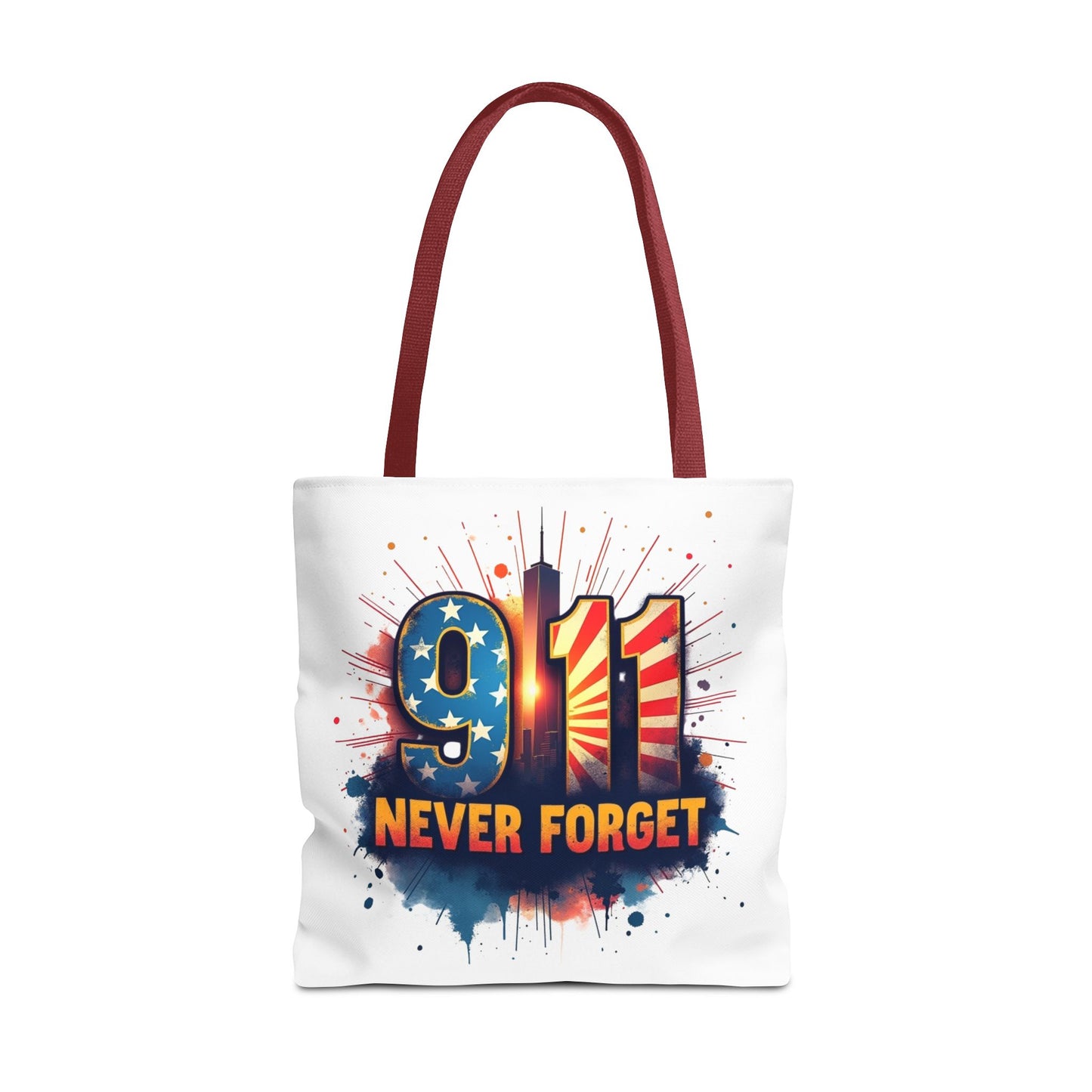 9/11 Never Forget Tote Bag — Patriotic Memorial Tribute Tote