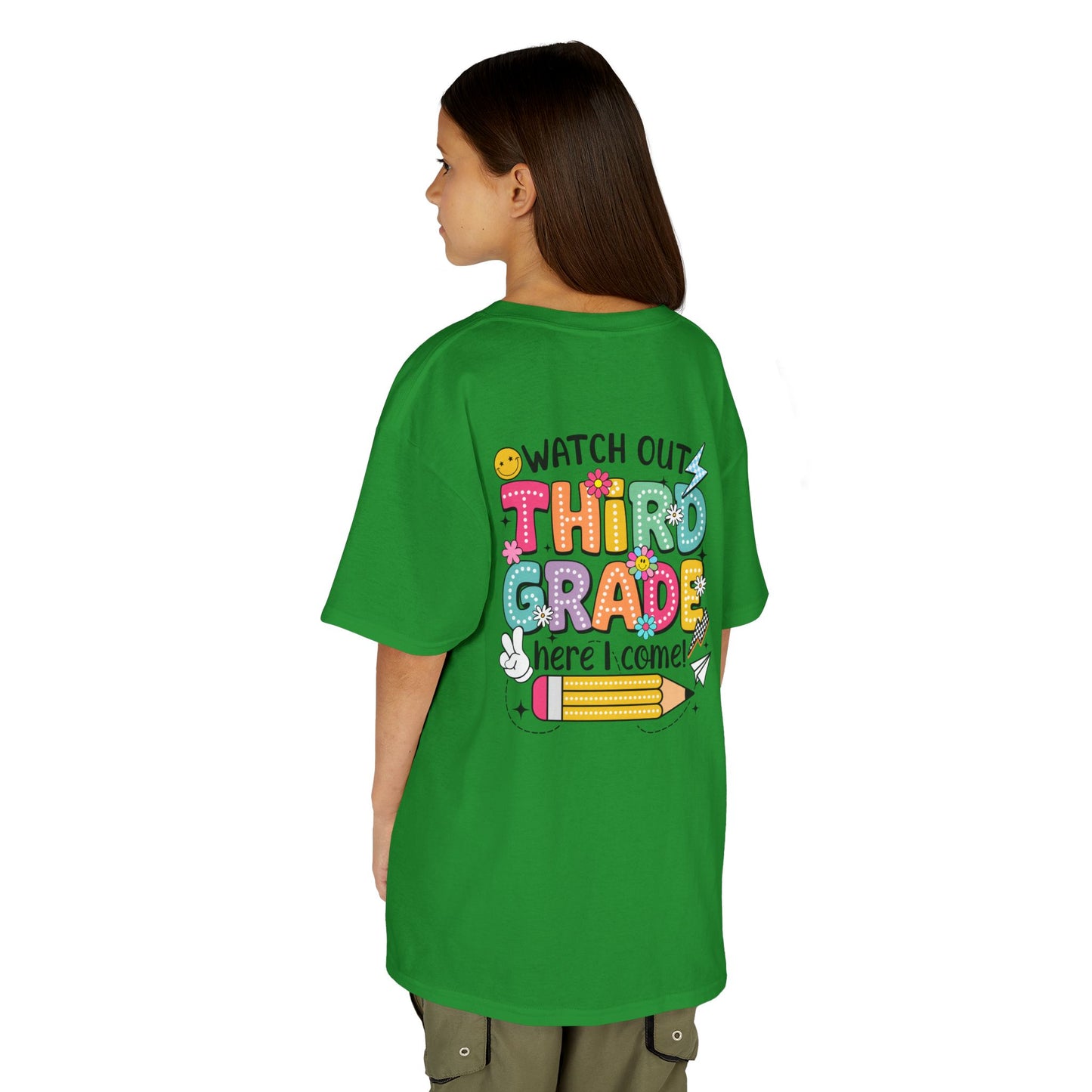 Third Grade Back to School Kids Tee — "Watch Out Third Grade Here I Come"