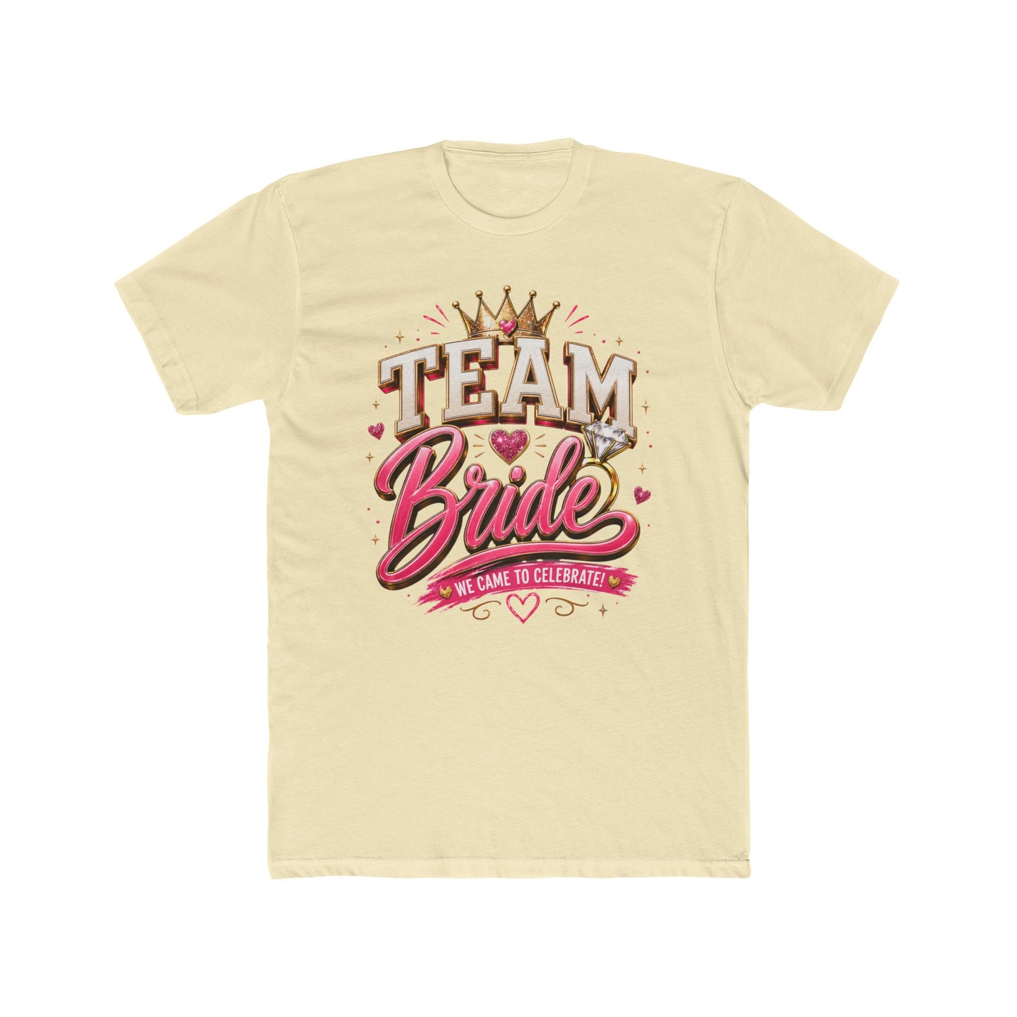 Team Bride T‑Shirt — Bachelorette Party Tee with Crown & Hearts