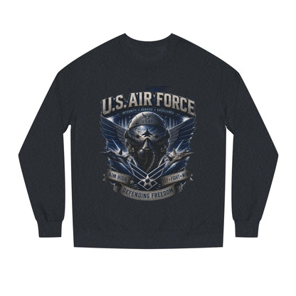 U.S. Air Force Crewneck Sweatshirt — Tactical Skull Wings "Defending Freedom"