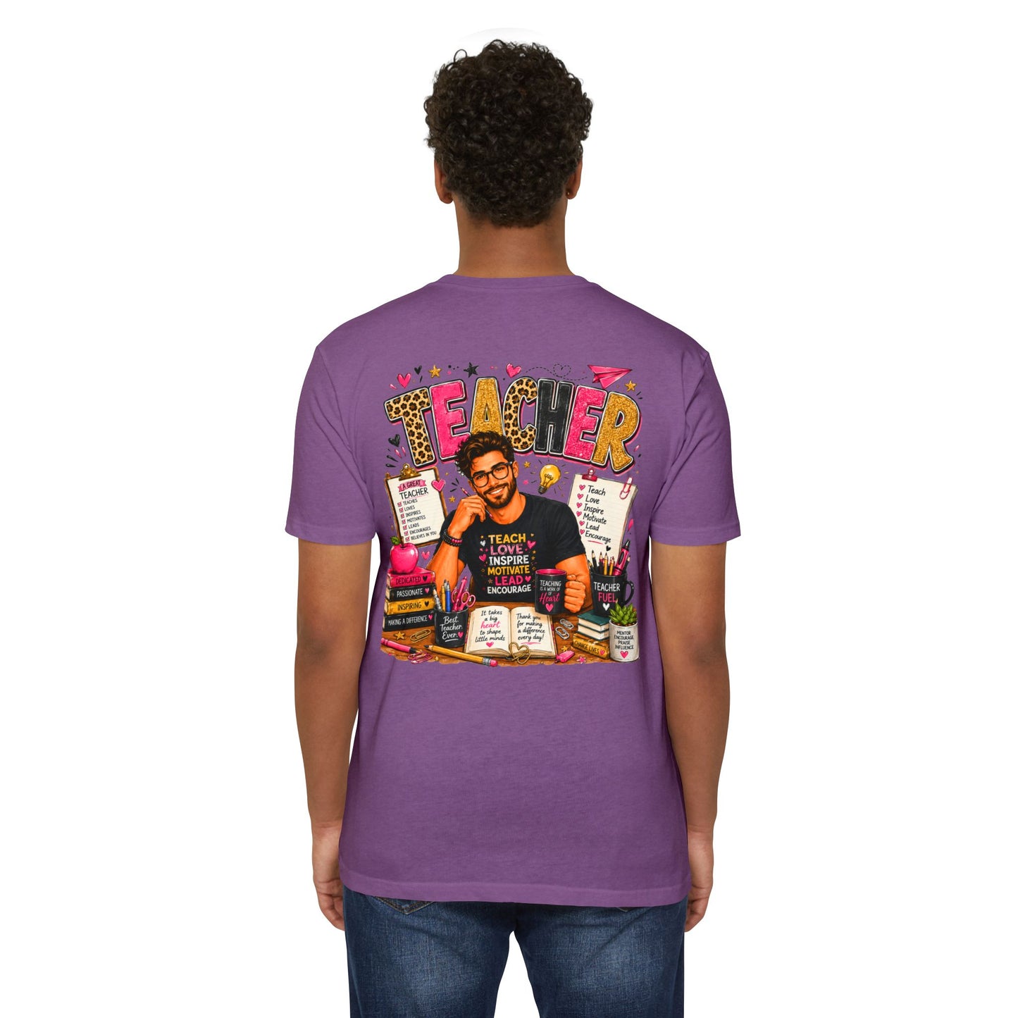 Teacher Appreciation T-Shirt — "Teach Love Inspire" Colorful Teacher Graphic Tee