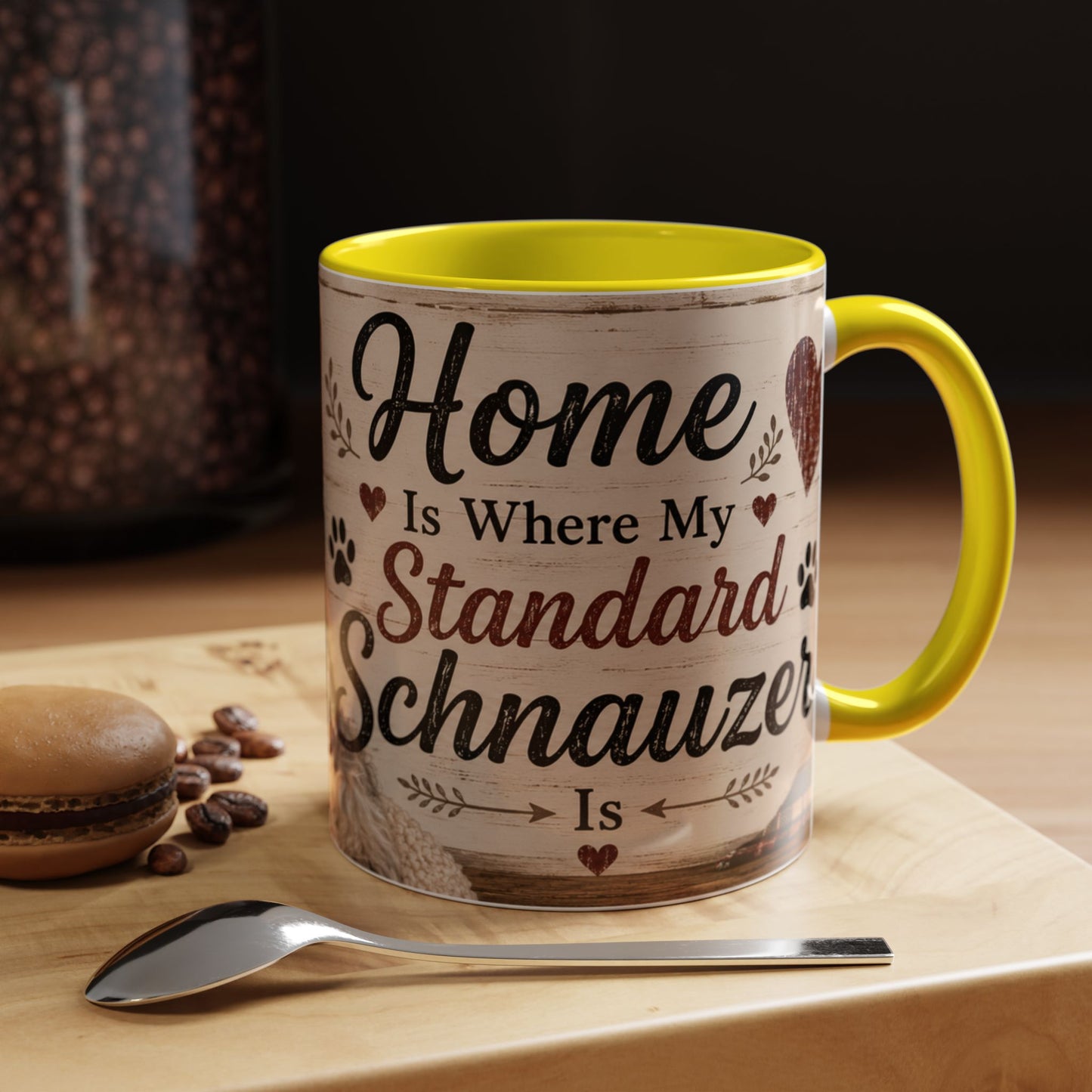 Standard Schnauzer Accent Coffee Mug — "Home Is Where My Standard Schnauzer Is"