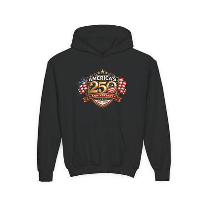 Youth Hoodie — "America's 250th Anniversary" Patriotic 1776-2026 Celebration Design
