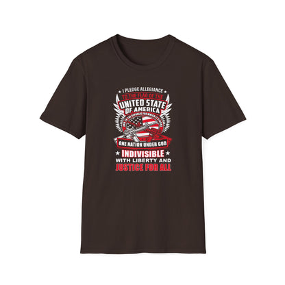 I Pledge Allegiance To the Flag of the of America The Reporlic for Which It Stands One Nation Under God Indivisible  With Liberty and Justice for All T-Shirt