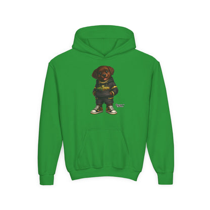 Youth Melanin Pup Hoodie – Cute Rottweiler Cartoon Sweatshirt