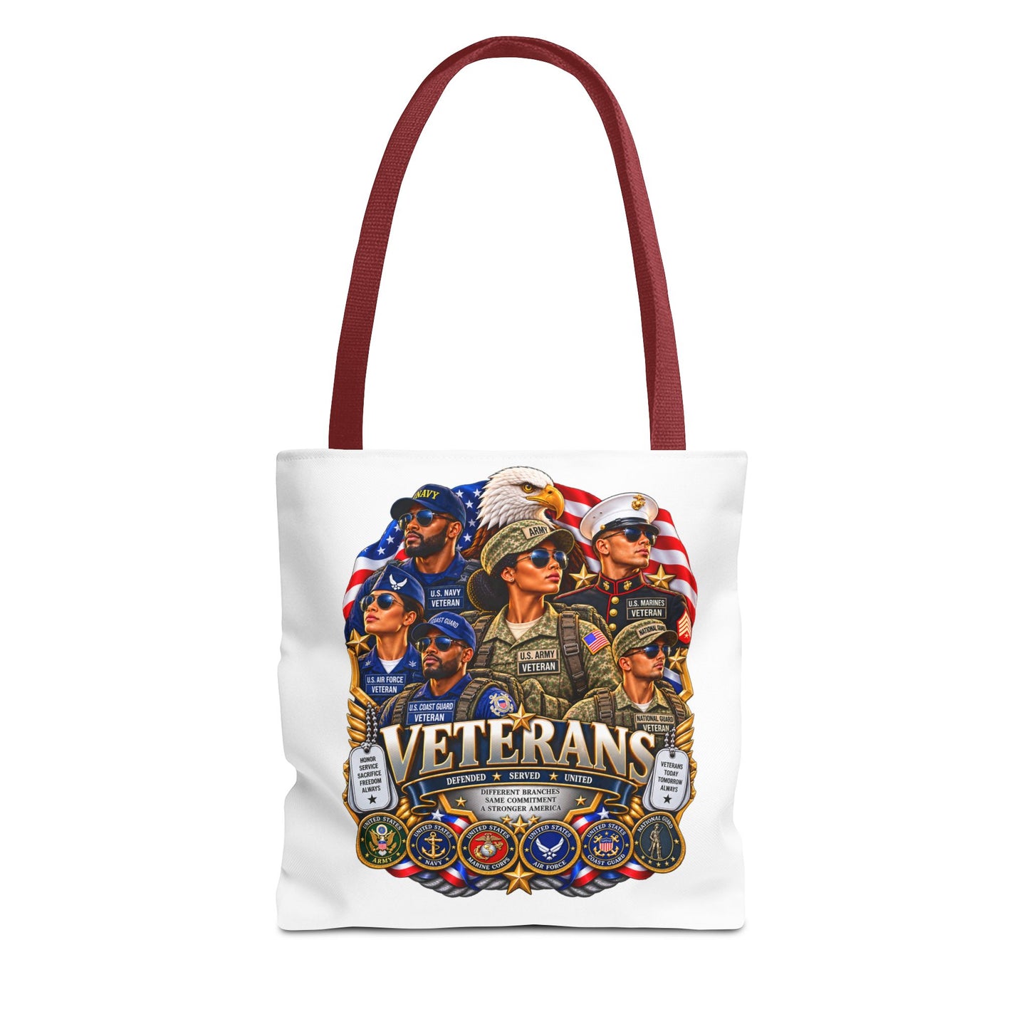 Veterans Tribute Tote Bag – Patriotic Military Honor AOP Tote