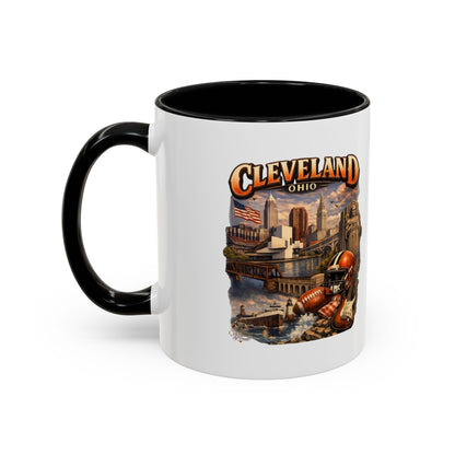 Cleveland Ohio Vintage Football Accent Coffee Mug (11/15oz)