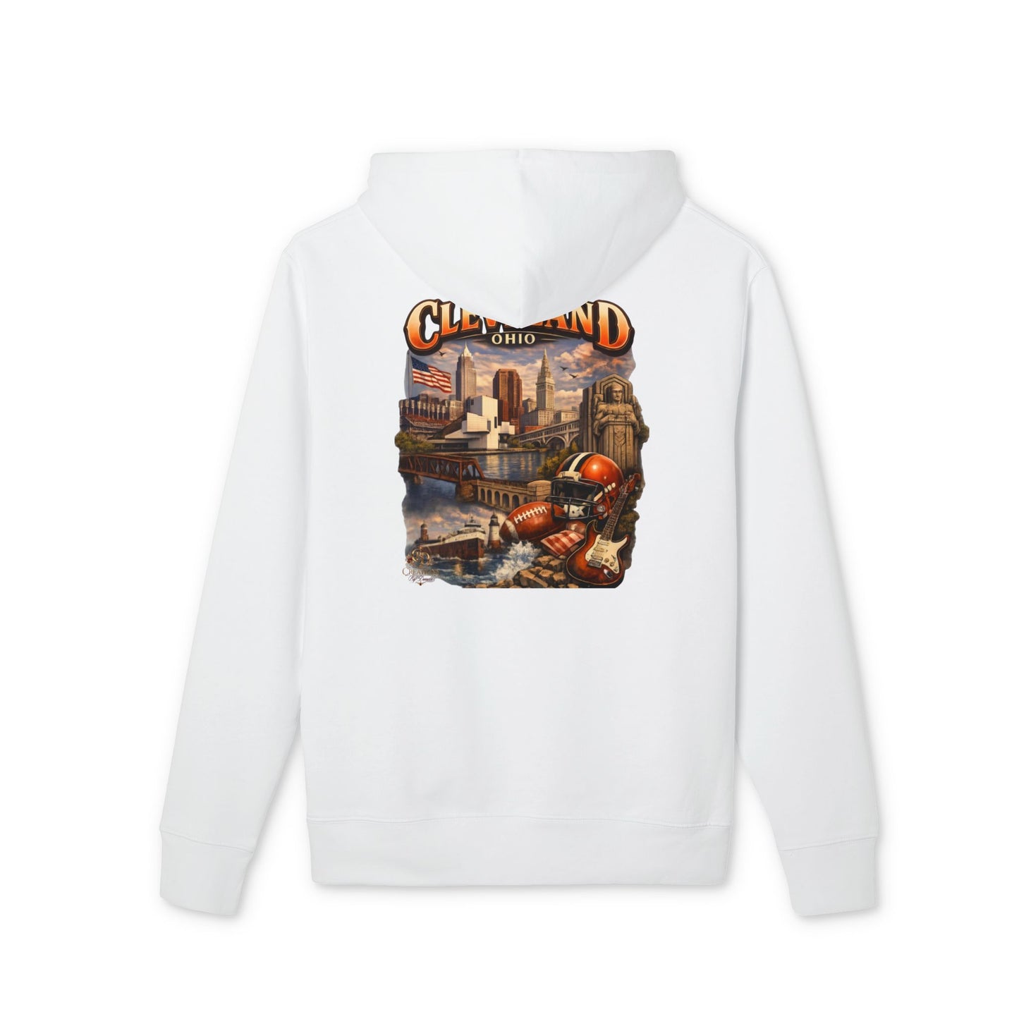 Cleveland Vintage Cityscape Hoodie — Retro Ohio Landmark Pullover