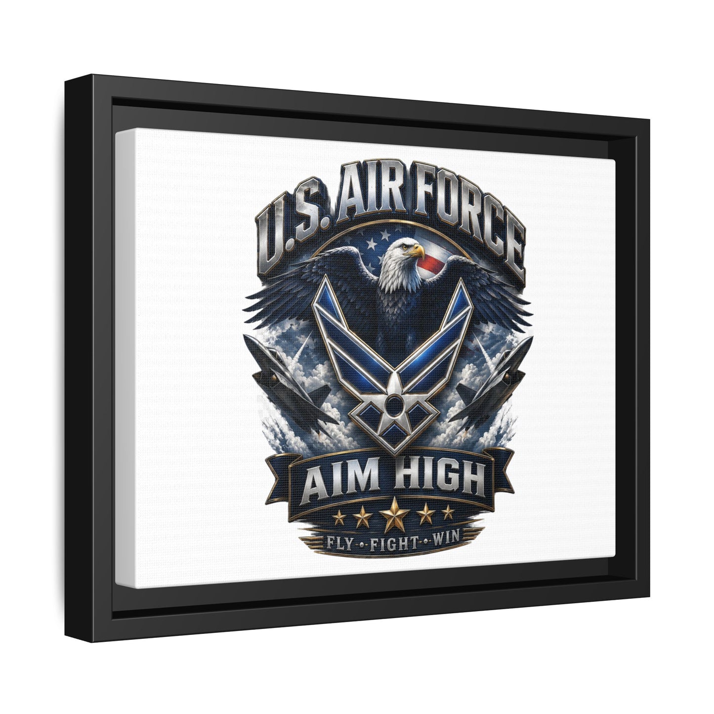 U.S. Air Force 'Aim High' Framed Matte Canvas Wall Art