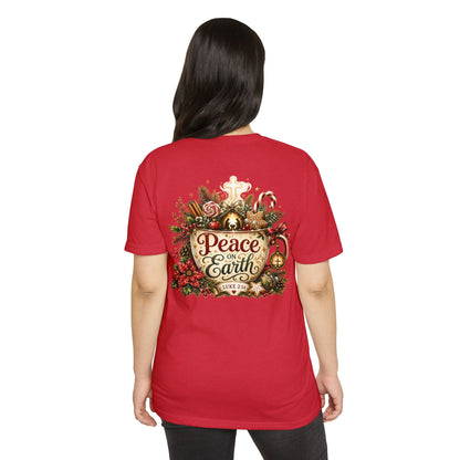 Peace on Earth Christmas T-shirt — Luke 2:14 Nativity Holiday Tee