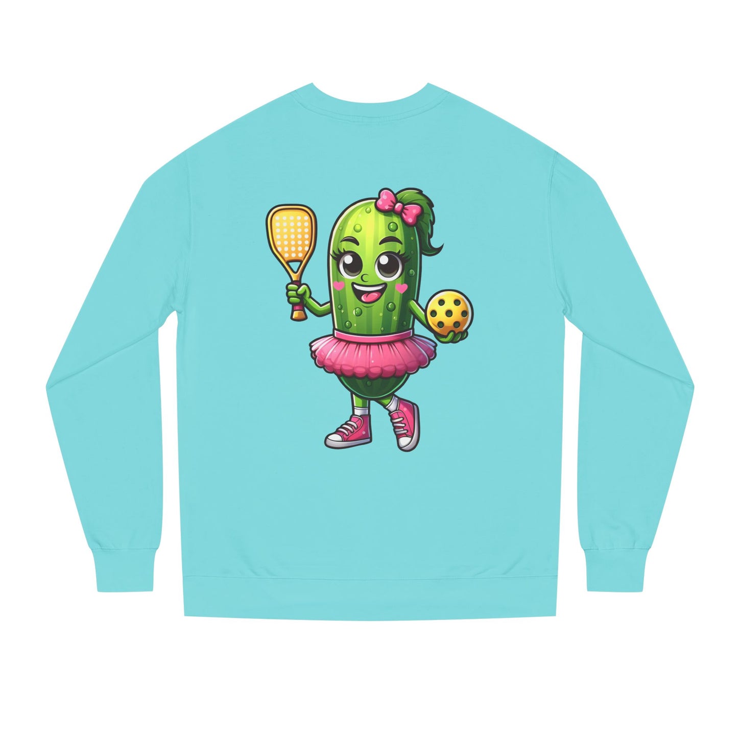 Pickle Paddle T-Shirt — Cute Pickle Playing Pickleball Crewneck