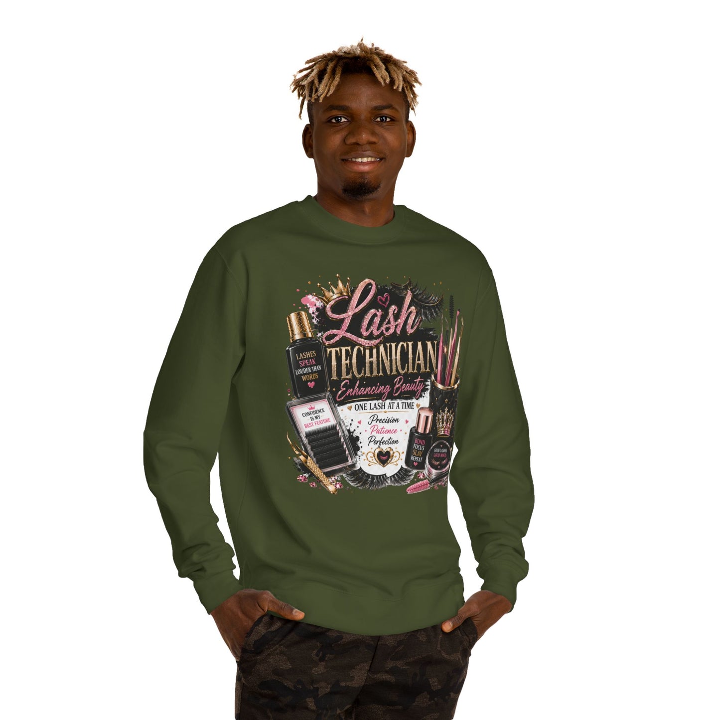 Lash Technician Crewneck Sweatshirt – Beauty Tools Graphic