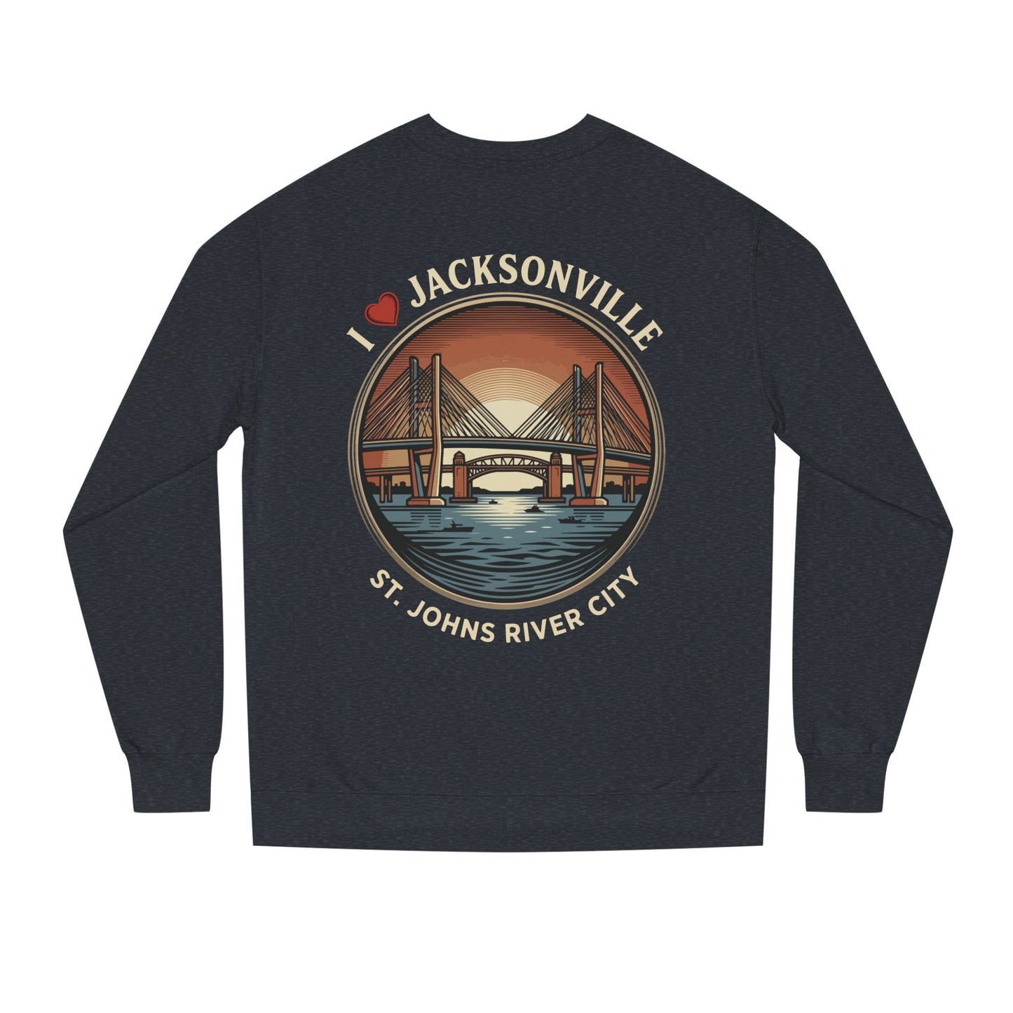 Jacksonville Crewneck Sweatshirt — I  Jacksonville St. Johns River City Graphic