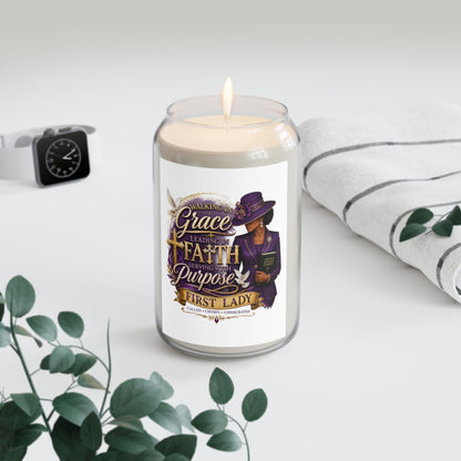 Scented Soy Candle — “Grace, Faith & Purpose” First Lady Inspirational Design (13.75 oz)