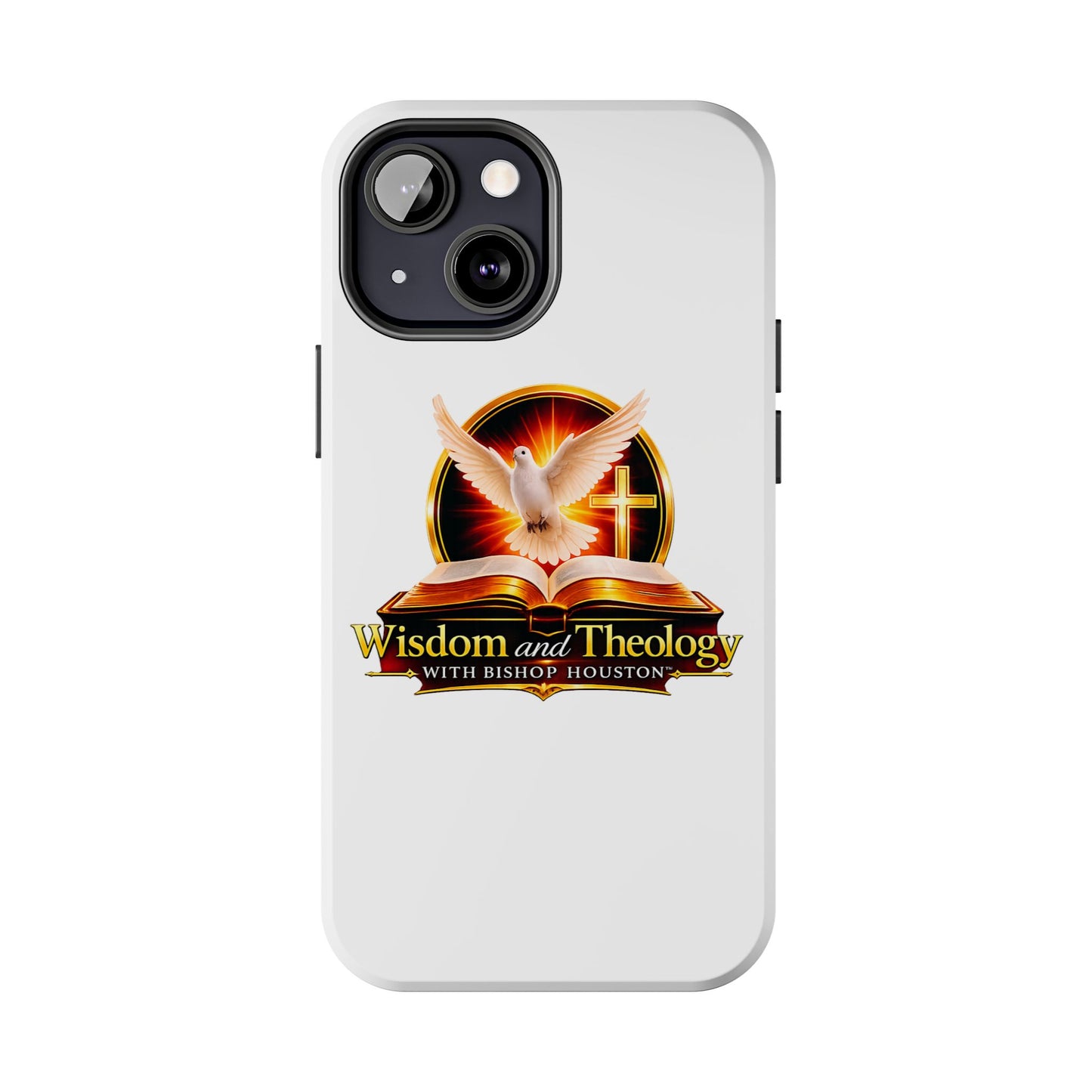 Wisdom and Theology Tough Phone Case — Christian Dove & Cross Design