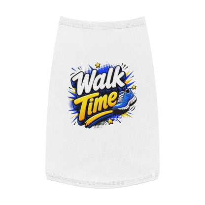 Pet Tank Top — "Walk Time" Graphic Dog Shirt, Walking & Outdoor Dog Apparel