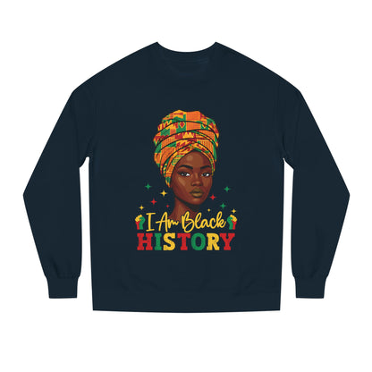 Black History Crewneck Sweatshirt — "I Am Black History" Afrocentric Graphic