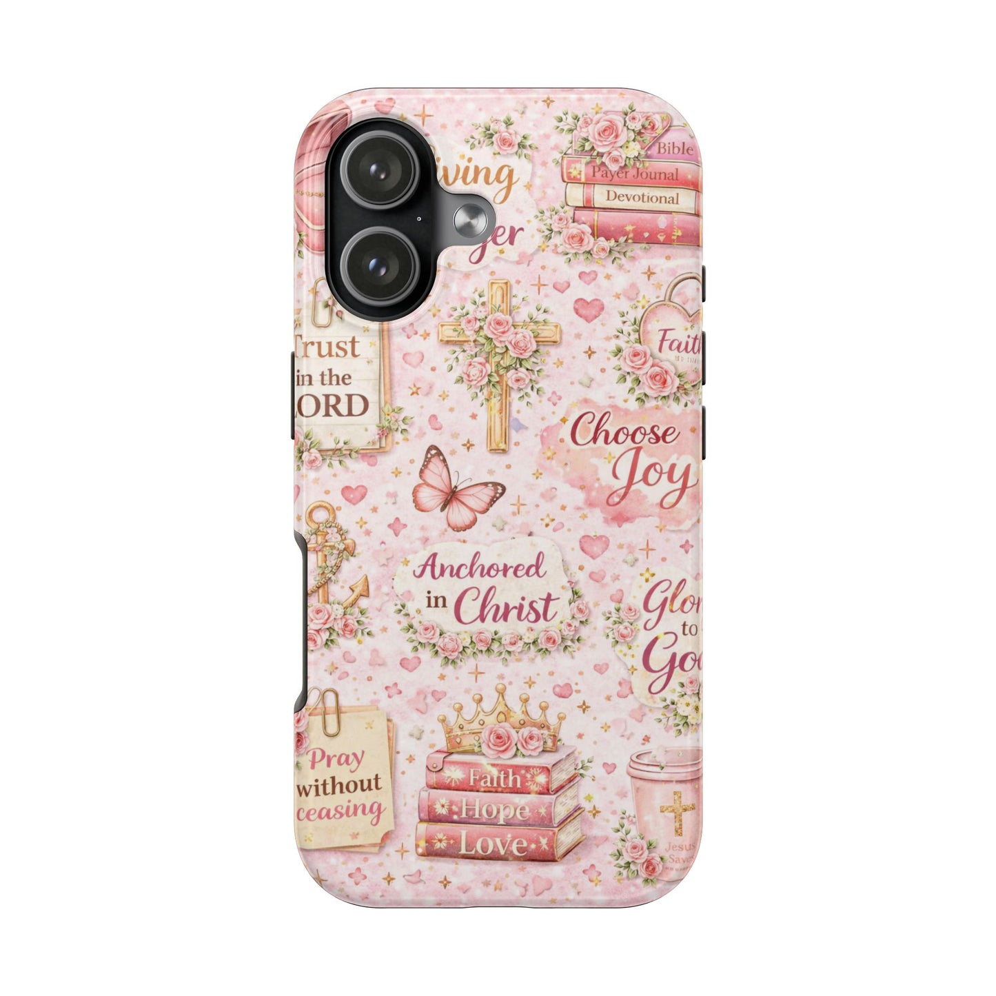 Anchored In Christ Phone Case | Christian floral iPhone Case