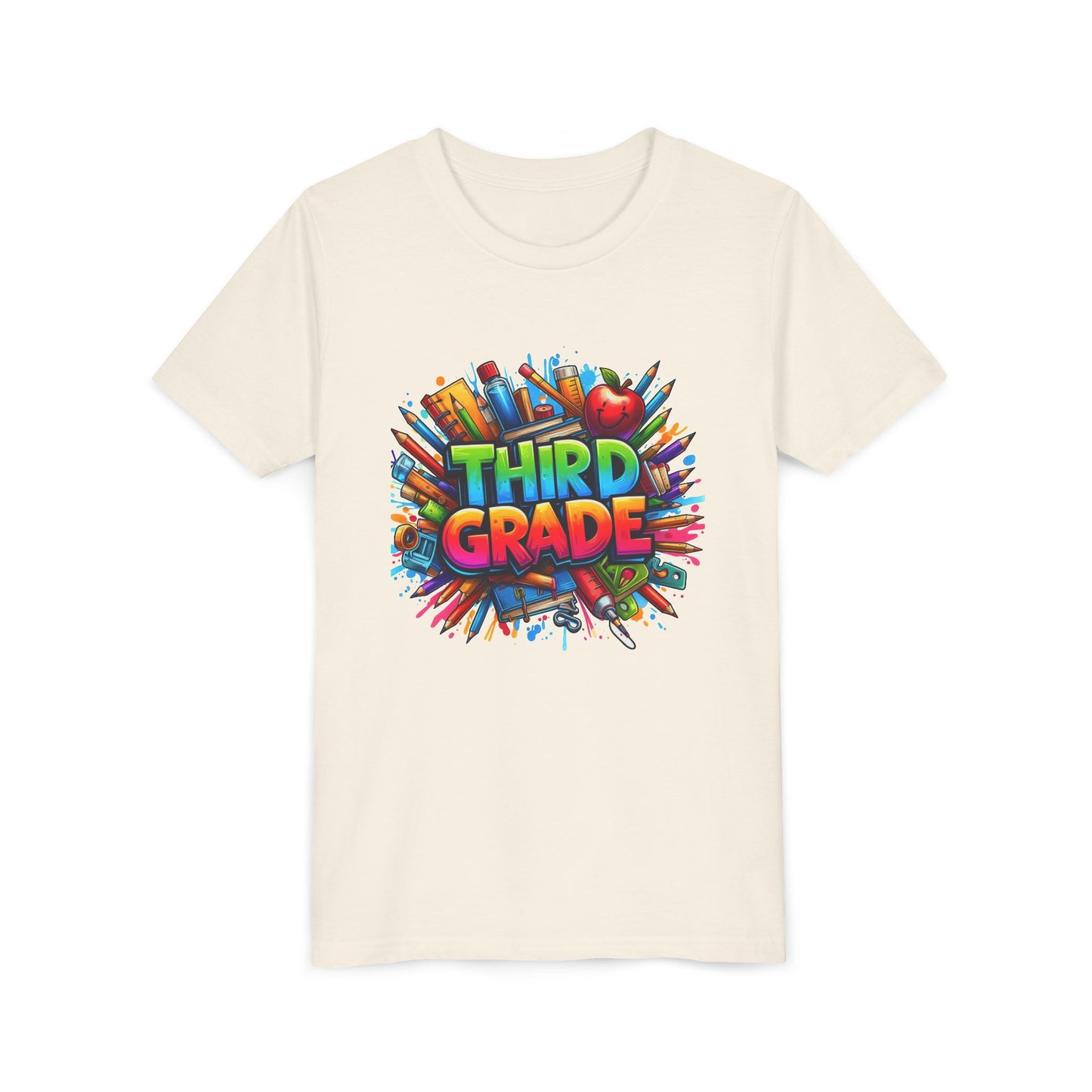 Third Grade Kids' T-Shirt – Colorful School Supplies Back-to-School Tee