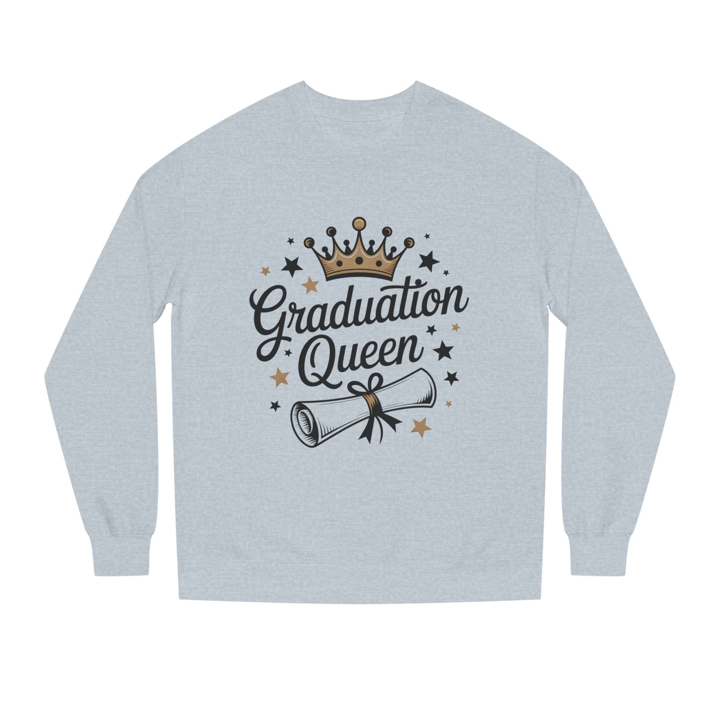 Graduation Queen Crewneck Sweatshirt — Crown & Diploma Celebration Pullover