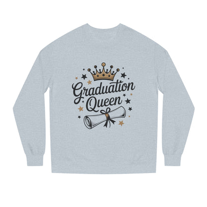 Graduation Queen Crewneck Sweatshirt — Crown & Diploma Celebration Pullover
