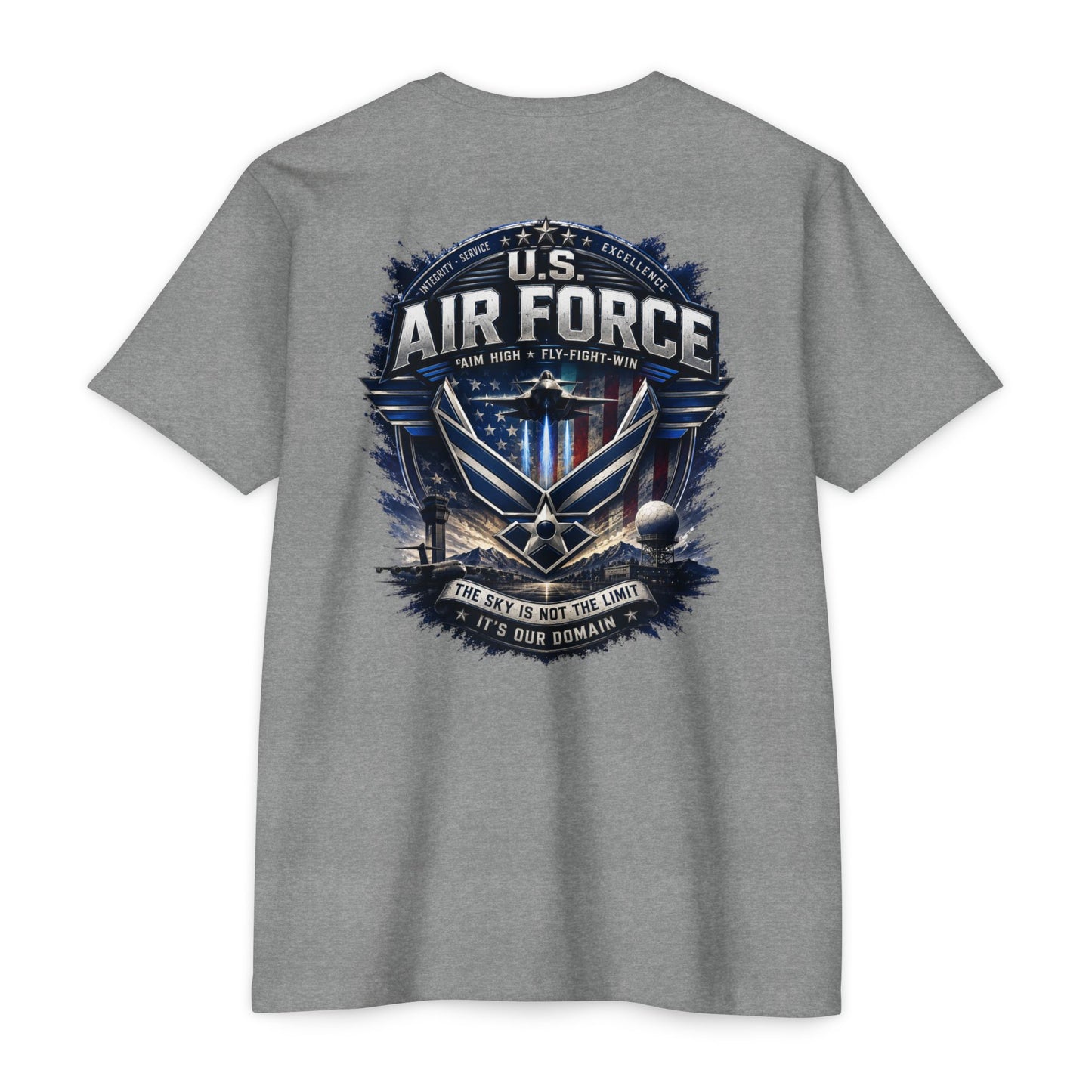 U.S. Air Force Graphic T-Shirt — Military Emblem Tee ("The Sky Is Not The Limit")