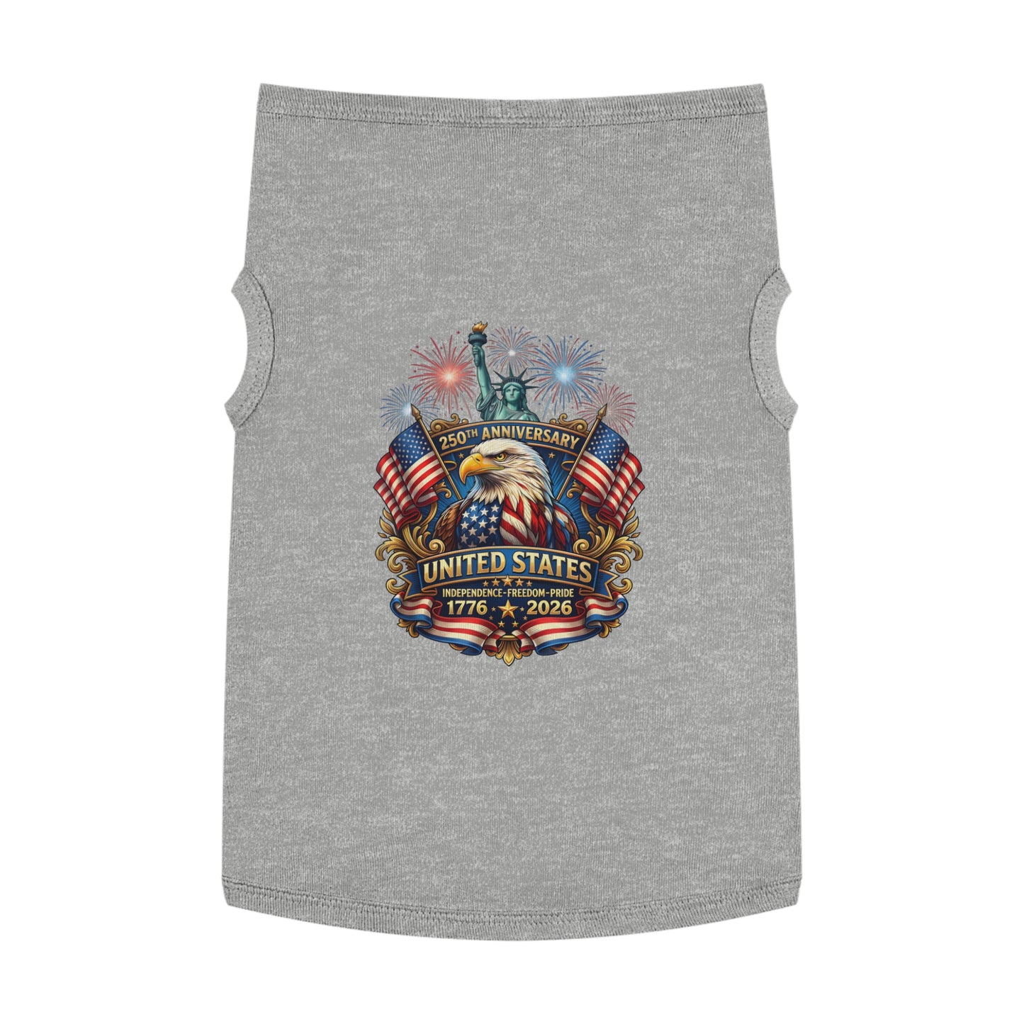 Patriotic Pet Tank — "United States 250th Anniversary 1776–2026" Dog Tank Top