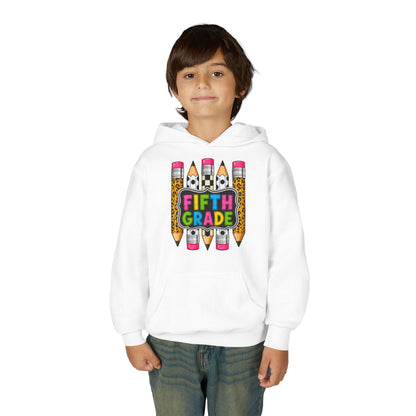 Fifth Grade Kids Hoodie — Colorful Pencil Back‑to‑School Sweatshirt for Students