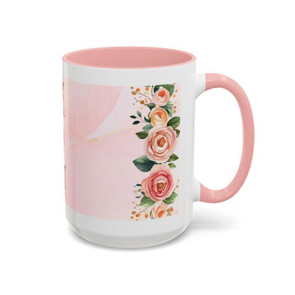 Mom Floral Accent Coffee Mug – Pink Mother's Day Gift (11/15oz)