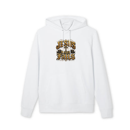 Jesus Never Fails Hoodie — Faith-Based Christian Pullover