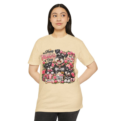 Mother's Day Schnauzer T-Shirt — "Happy Mother's Day" Dog Mom Tee