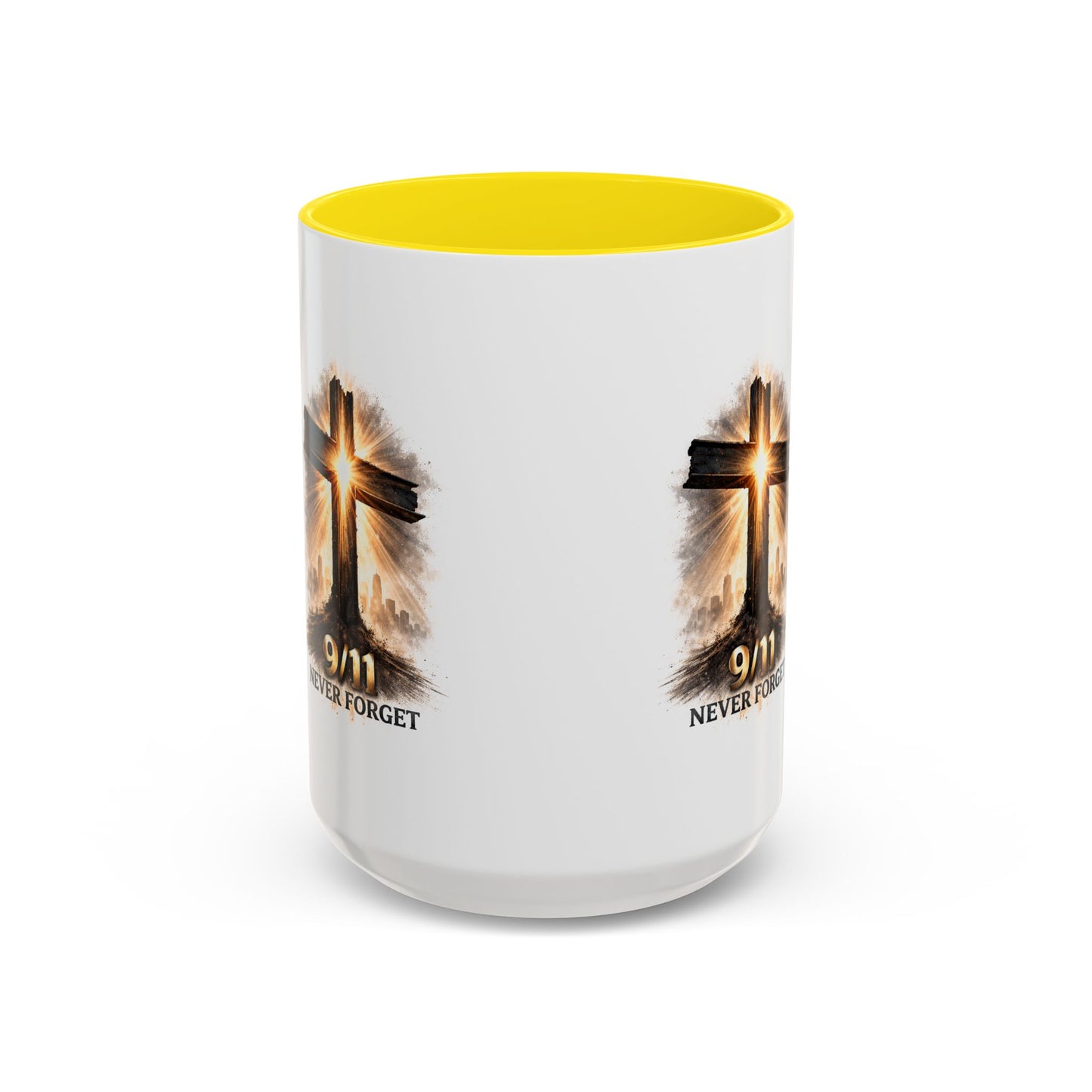 9/11 Never Forget Coffee Mug — Religious Memorial Accent Mug