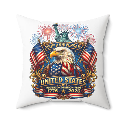 United States 250th Anniversary Eagle Throw Pillow — 1776–2026 Patriotic Decorative Pillow