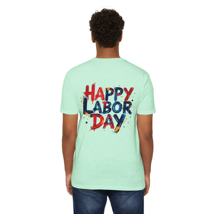 Labor Day Graphic T-Shirt — "Happy Labor Day" Patriotic Celebration Tee