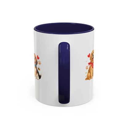 Dog Lover Accent Coffee Mug — “Love is a Four-Legged Word” Ceramic Gift