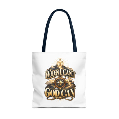 When I Can’t, God Can Christian Tote Bag – Faith Inspirational Beach Carryall
